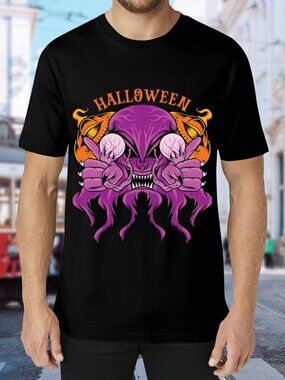 Halloween Purple Monster Graphic Tee